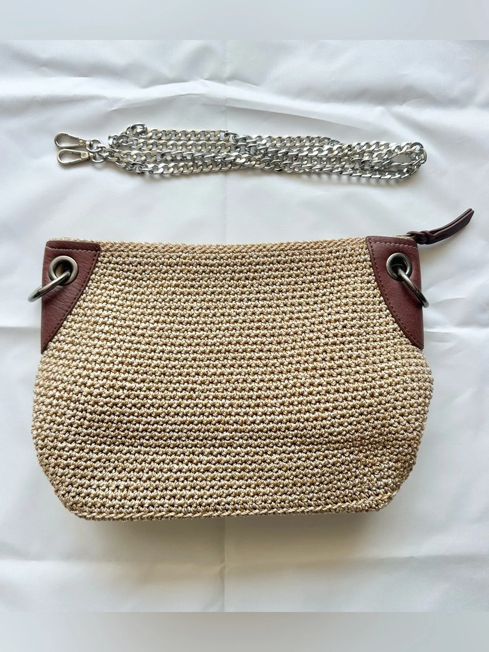 The Sak Indio beige/tan crochet shoulder bag
